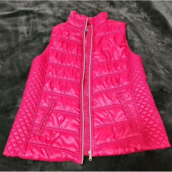 Gloria Vanderbilt Jackets & Blazers - Life Worx By Gloria Vanderbilt Womans Puffer Vest Sizs MEDIUM Red Zip Up